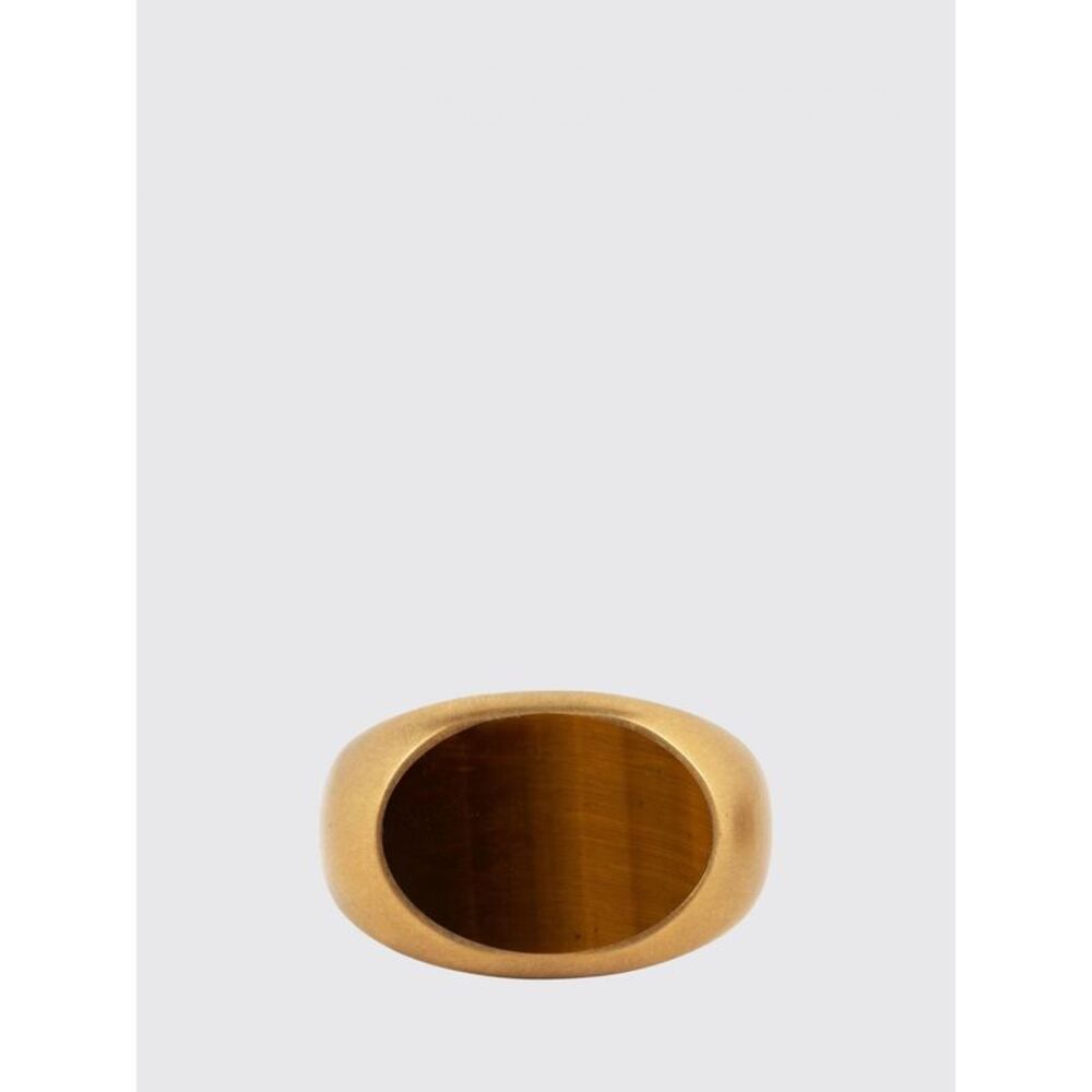 Dries Van Noten Men Brass Ring With Set Stone Dries Van Noten